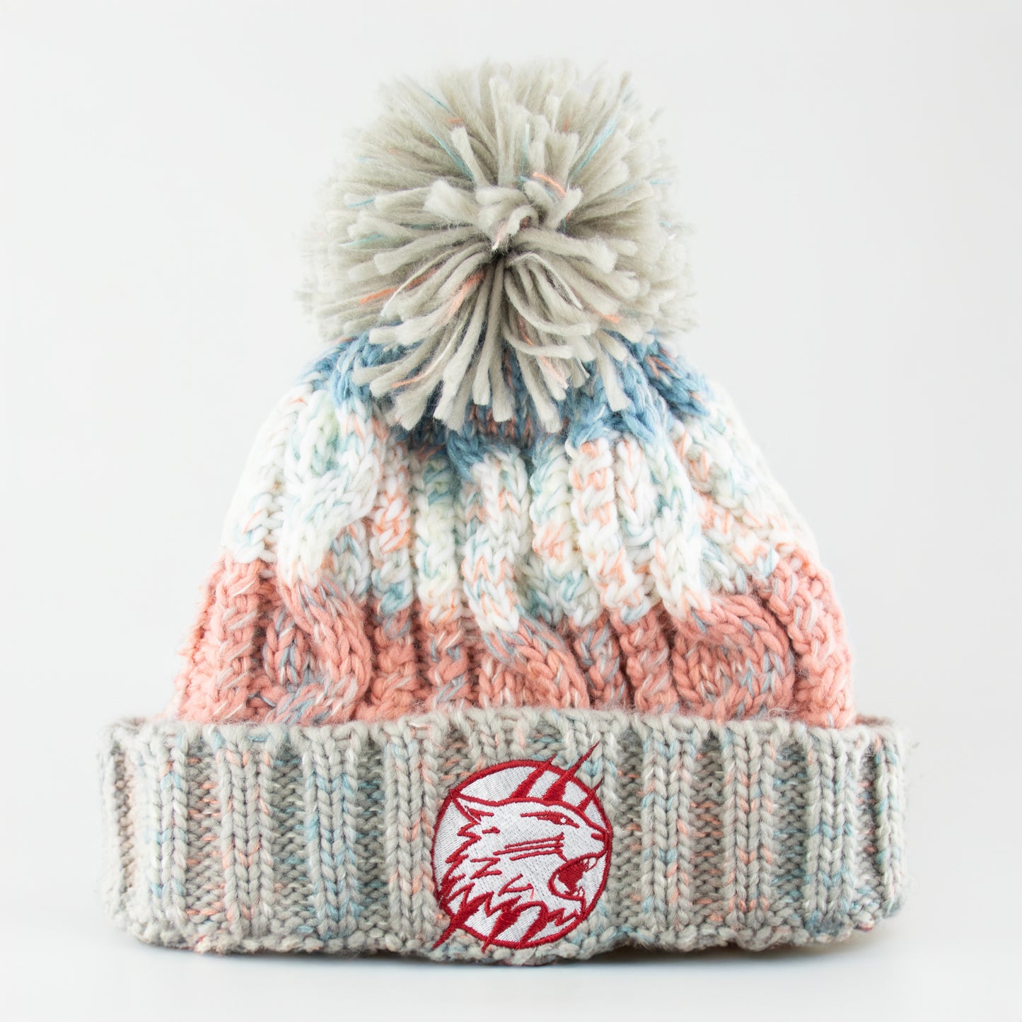 Swindon Wildcats Pink/Cream/Grey Bobble Hat