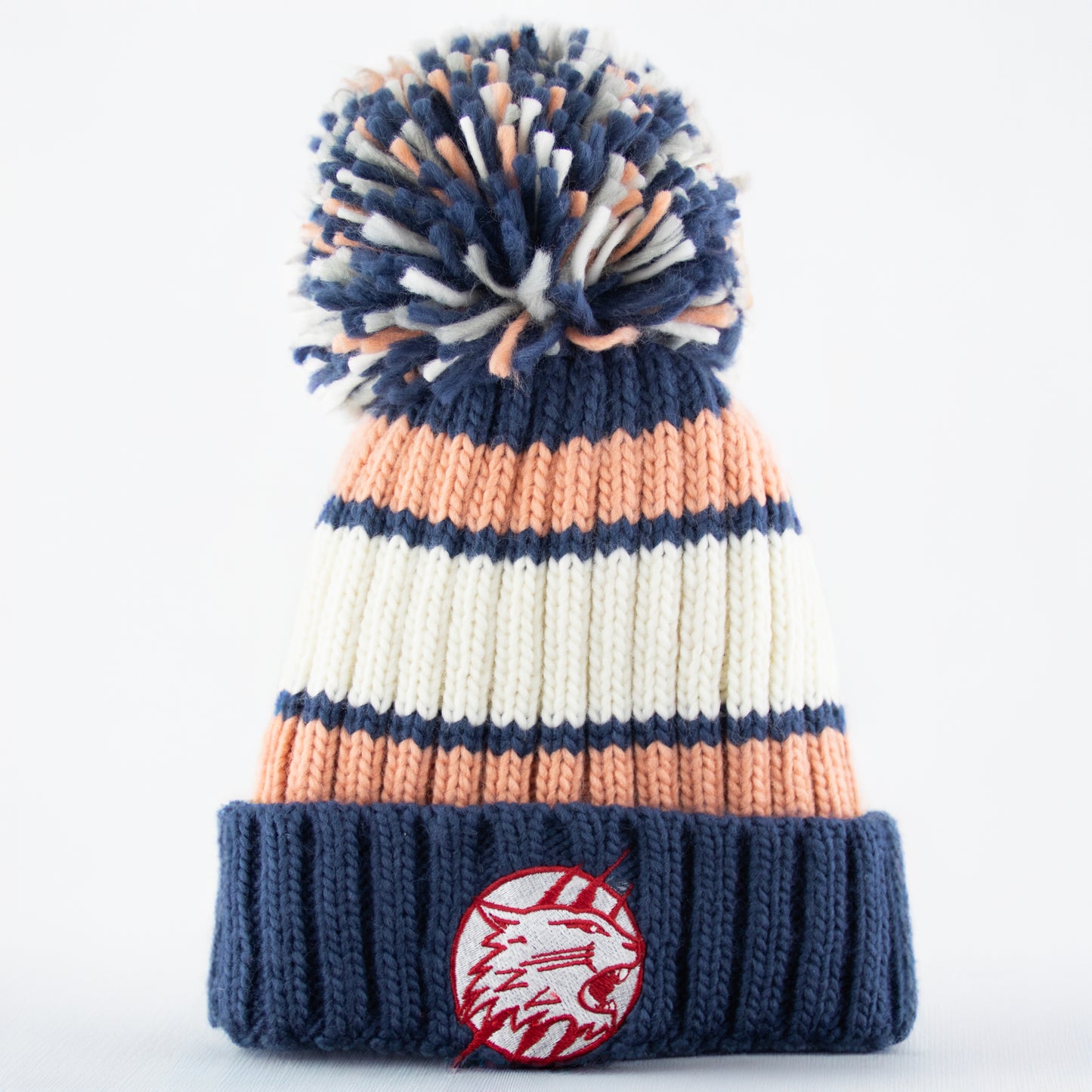 Swindon Wildcats Blue/Cream/Pink Striped Bobble Hat